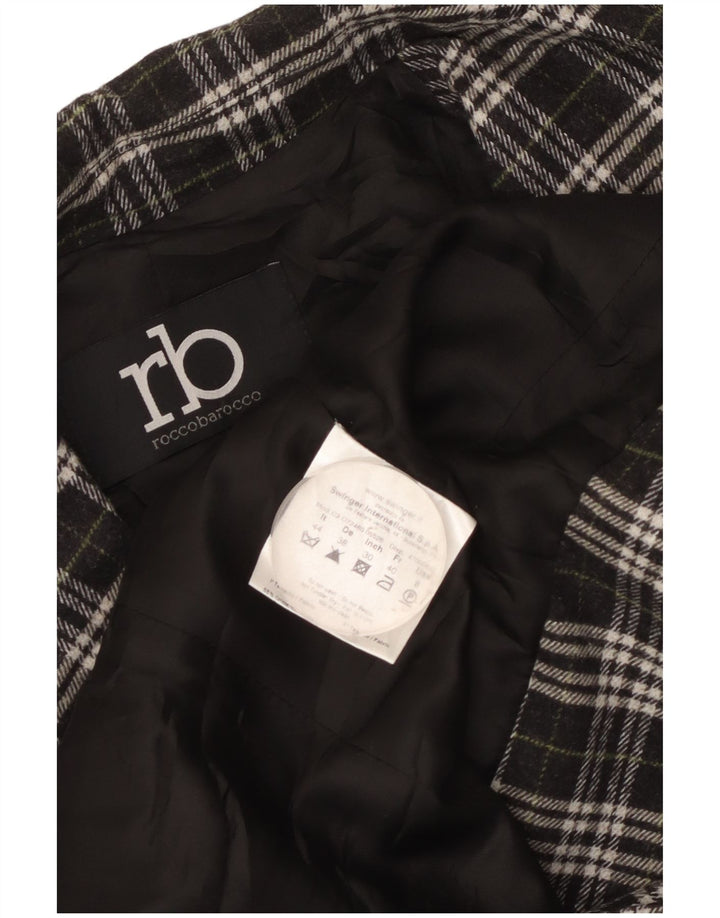 Roccobarocco Veste blazer à 2 boutons pour femme IT 44 en coton à carreaux noir moyen