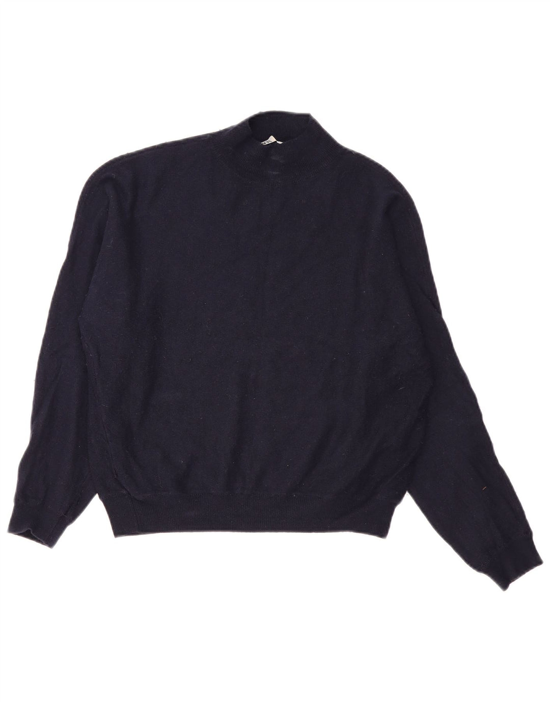 Zara Pull à col roulé pour femme UK 14 Medium Bleu marine Nylon