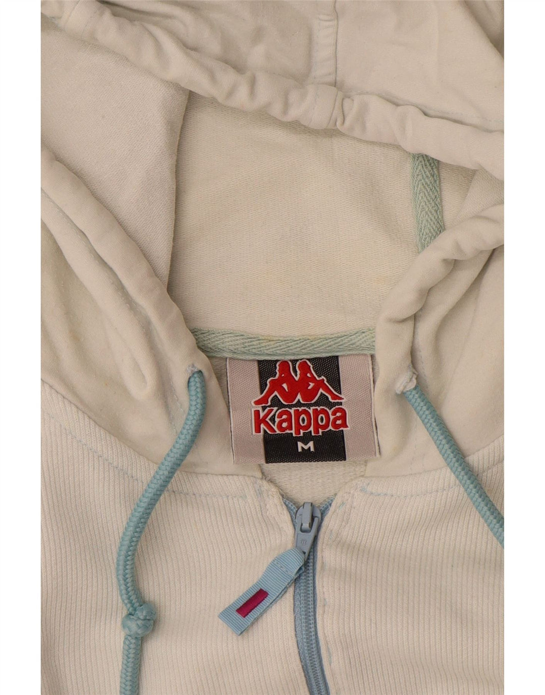 KAPPA Pull à capuche zippé pour femme UK 14 Blanc moyen