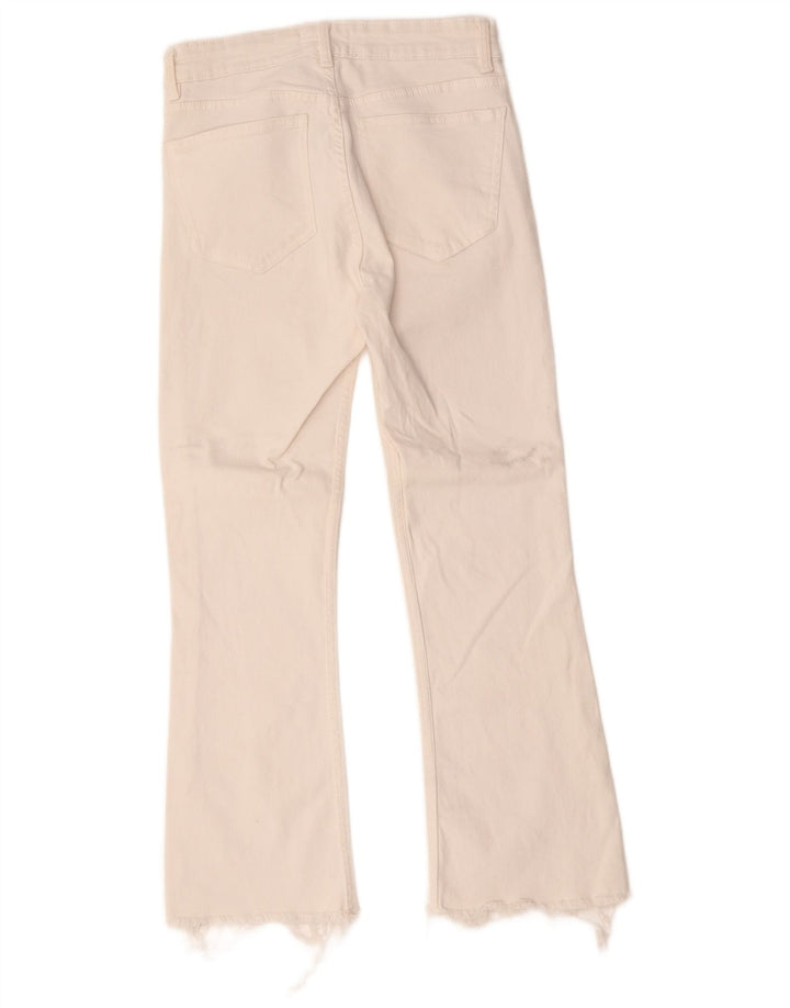 Zara Jean Bootcut Femme EU 38 Petit W28 L25 Coton Blanc