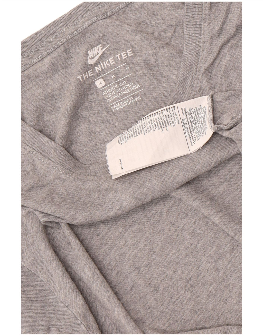 Nike Homme T-Shirt Coupe Athlétique en Coton Chiné Gris Moyen