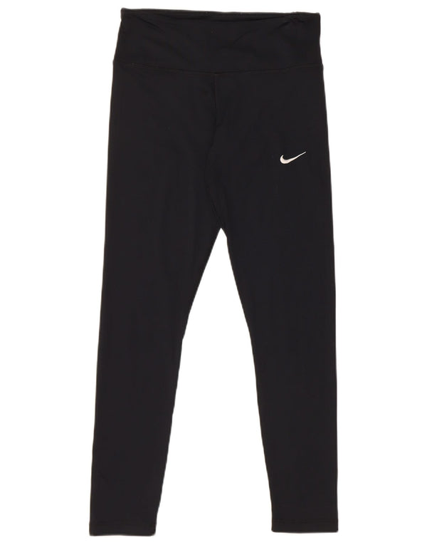 Nike Womens Leggings UK 12 Medium Black Polyester