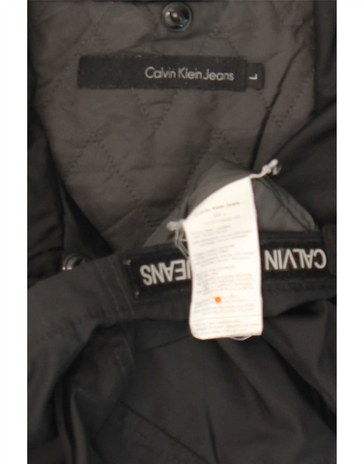 Calvin Klein Jeans Veste utilitaire pour homme UK 40 Large Noir Polyamide
