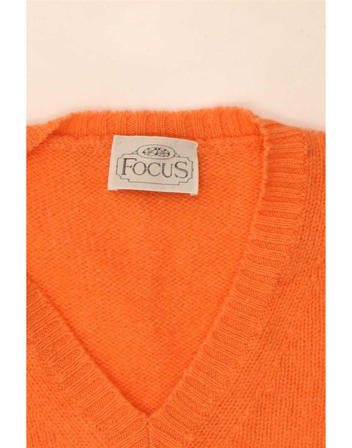 vintage Mens V-Col Jumper Pull Grande Laine Orange