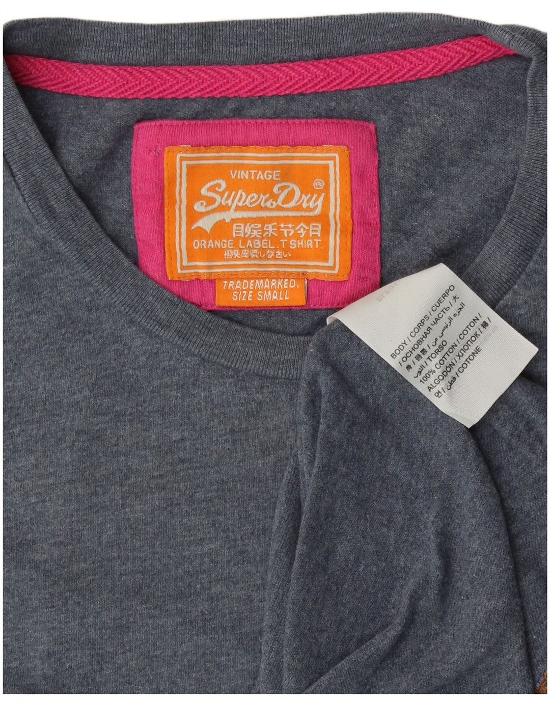 SUPERDRY T-Shirt Homme Top Small Bleu Marine Coton