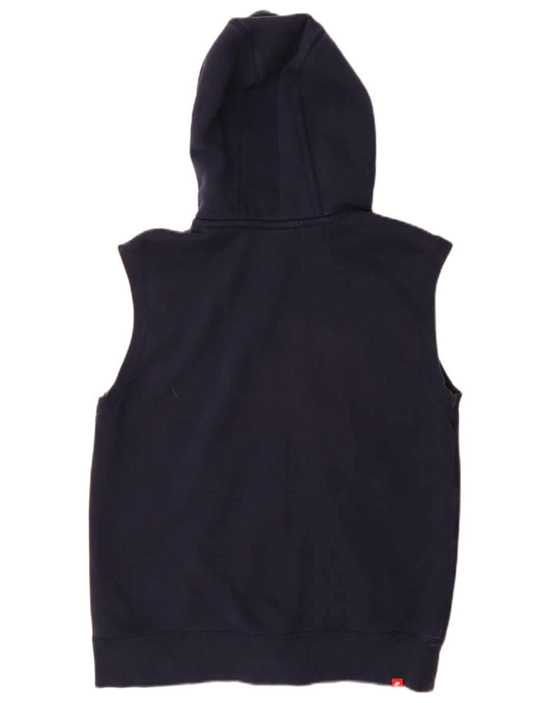 NIKE Pull à capuche zippé sans manches pour femme UK 16 Grand coton bleu marine