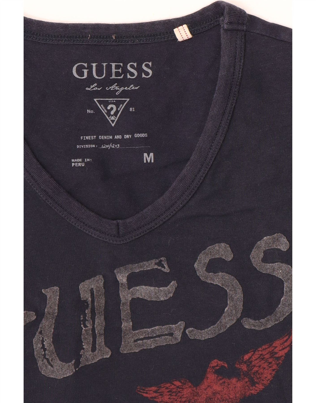 Guess T-Shirt Graphique Homme Bleu Marine Moyen