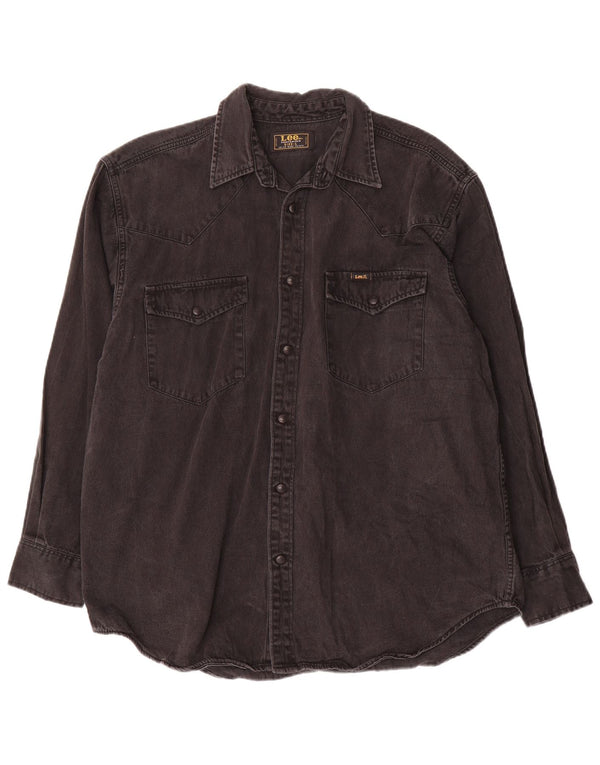 Lee Chemise en Jean Homme Large Noir Coton