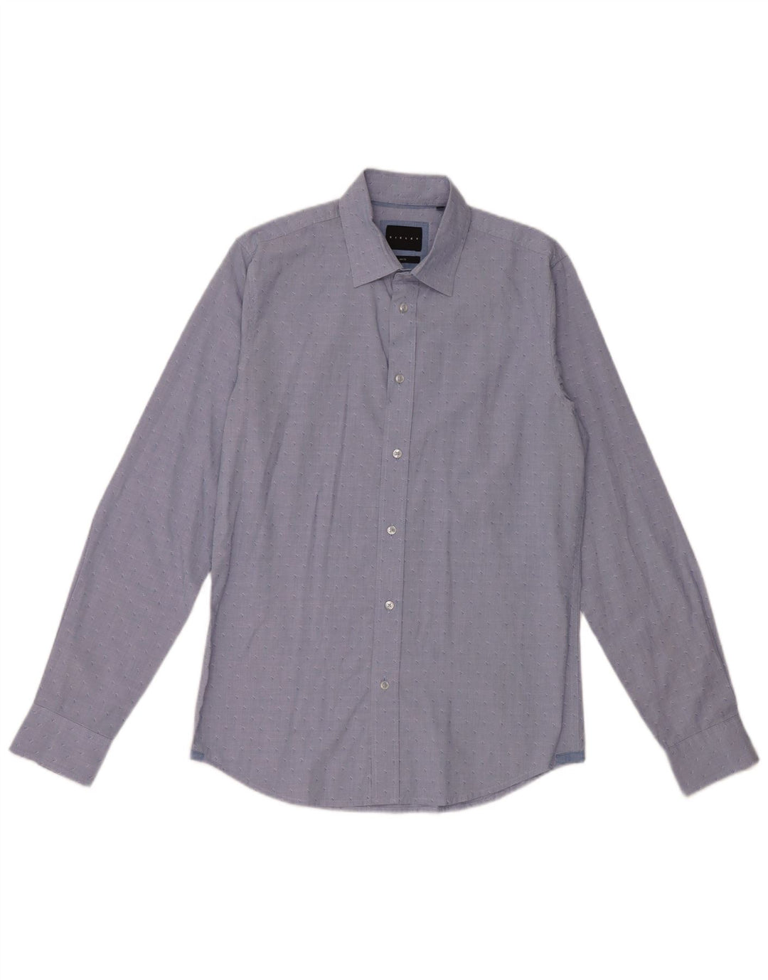 SISLEY Chemise Slim Fit Homme Taille 39 15 1/2 Bleu Moyen Tacheté