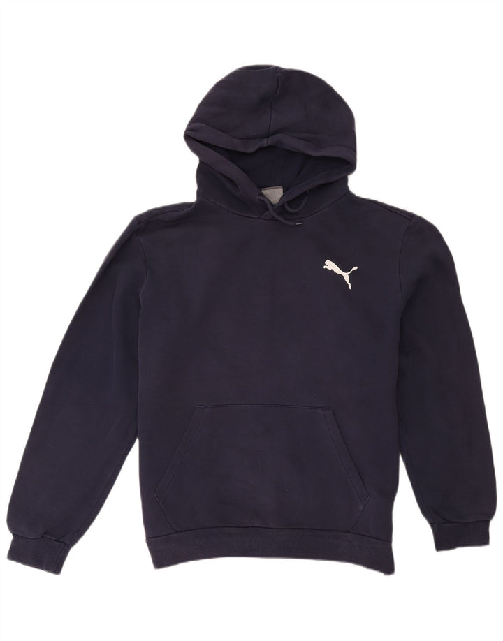 Puma Pull à capuche pour homme en coton bleu marine moyen