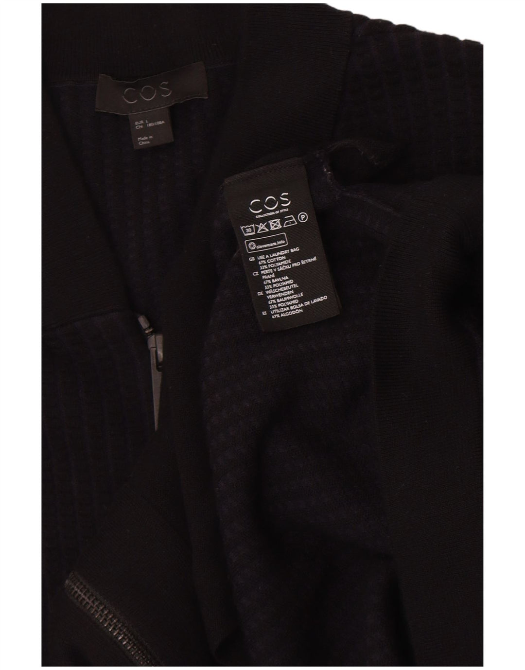 Cos Pull Cardigan Homme Grand Coton Noir