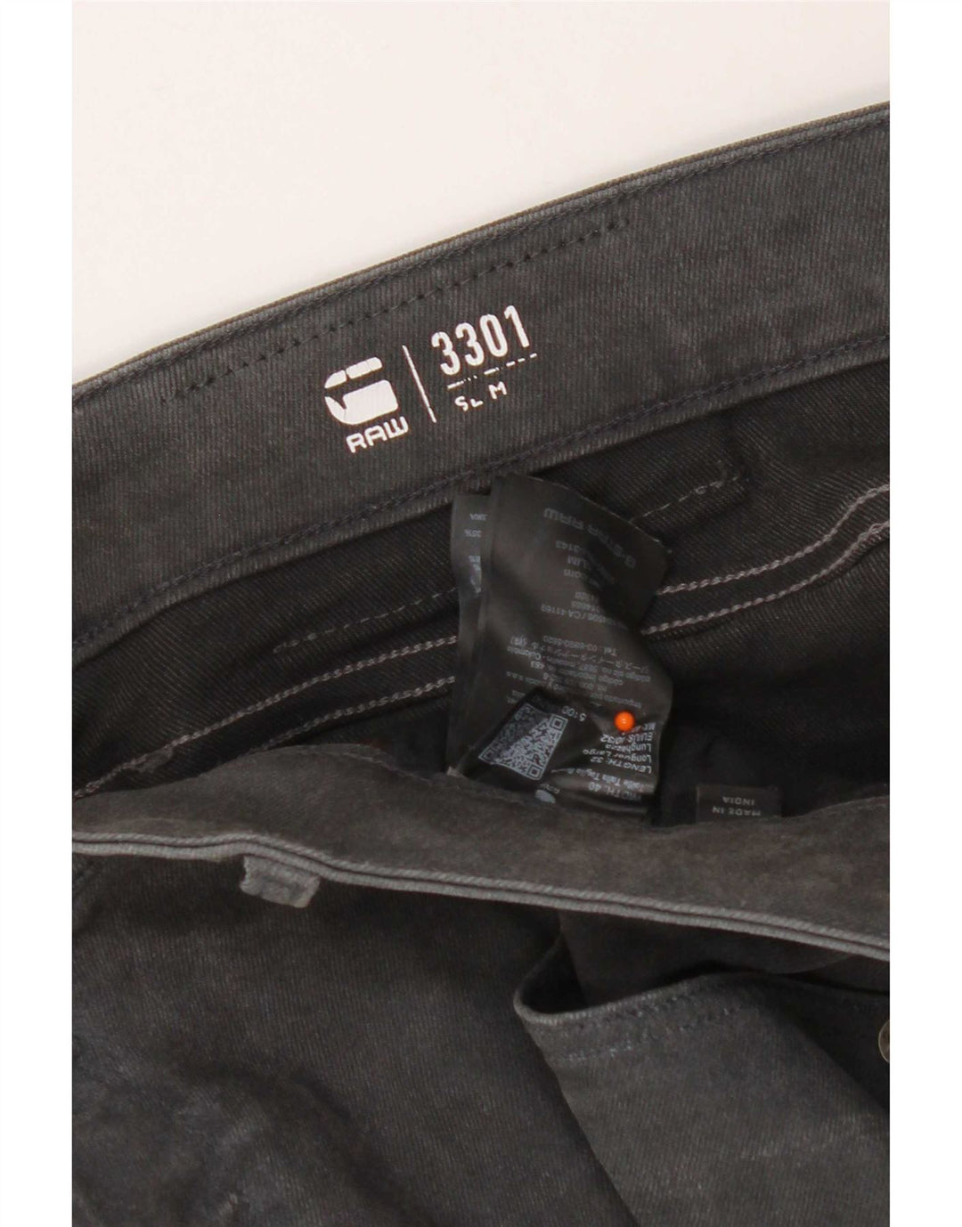 G-Star Jean Slim 3301 Homme W40 L32 Gris Coton