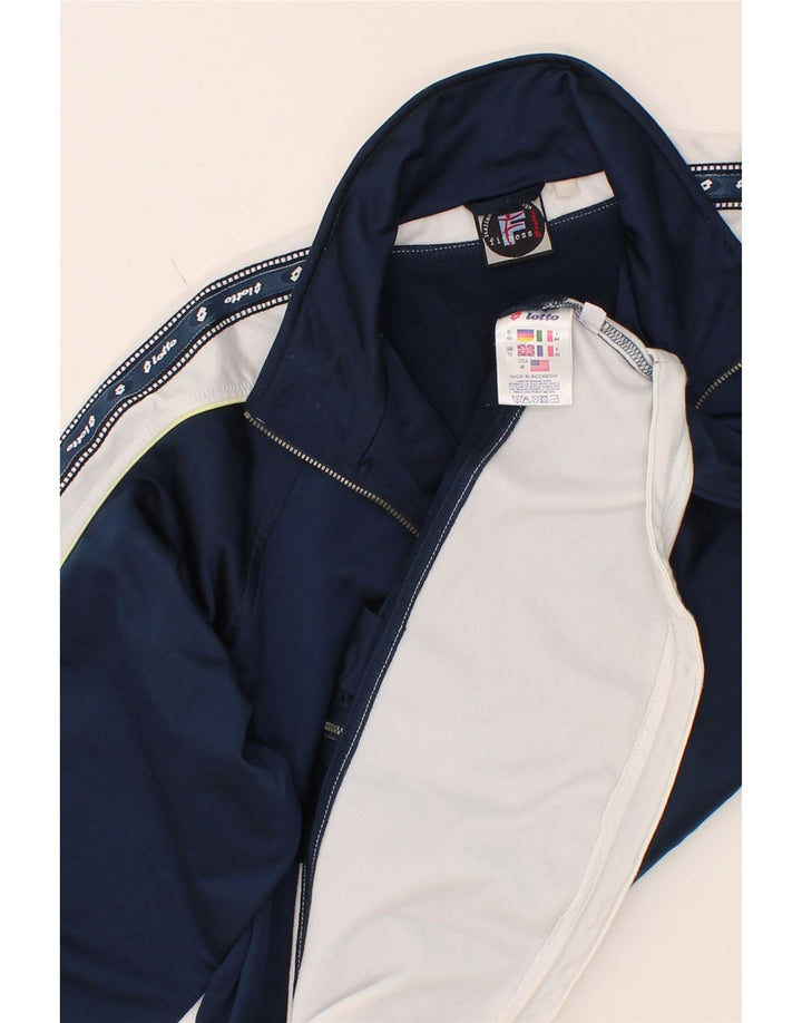 LOTTO Womens Oversized Tracksuit Top Jacket UK 12 Medium Navy Blue Vintage Lotto and Second-Hand Lotto from Messina Hembry 