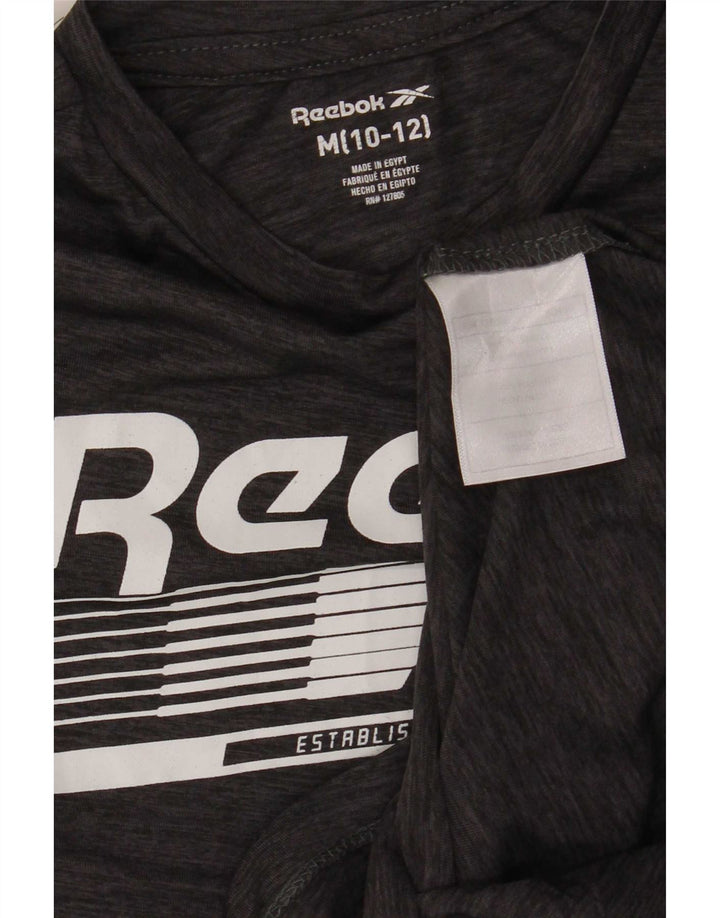 Reebok T-Shirt Graphique Garçon 10-11 ans Gris Moyen Polyester