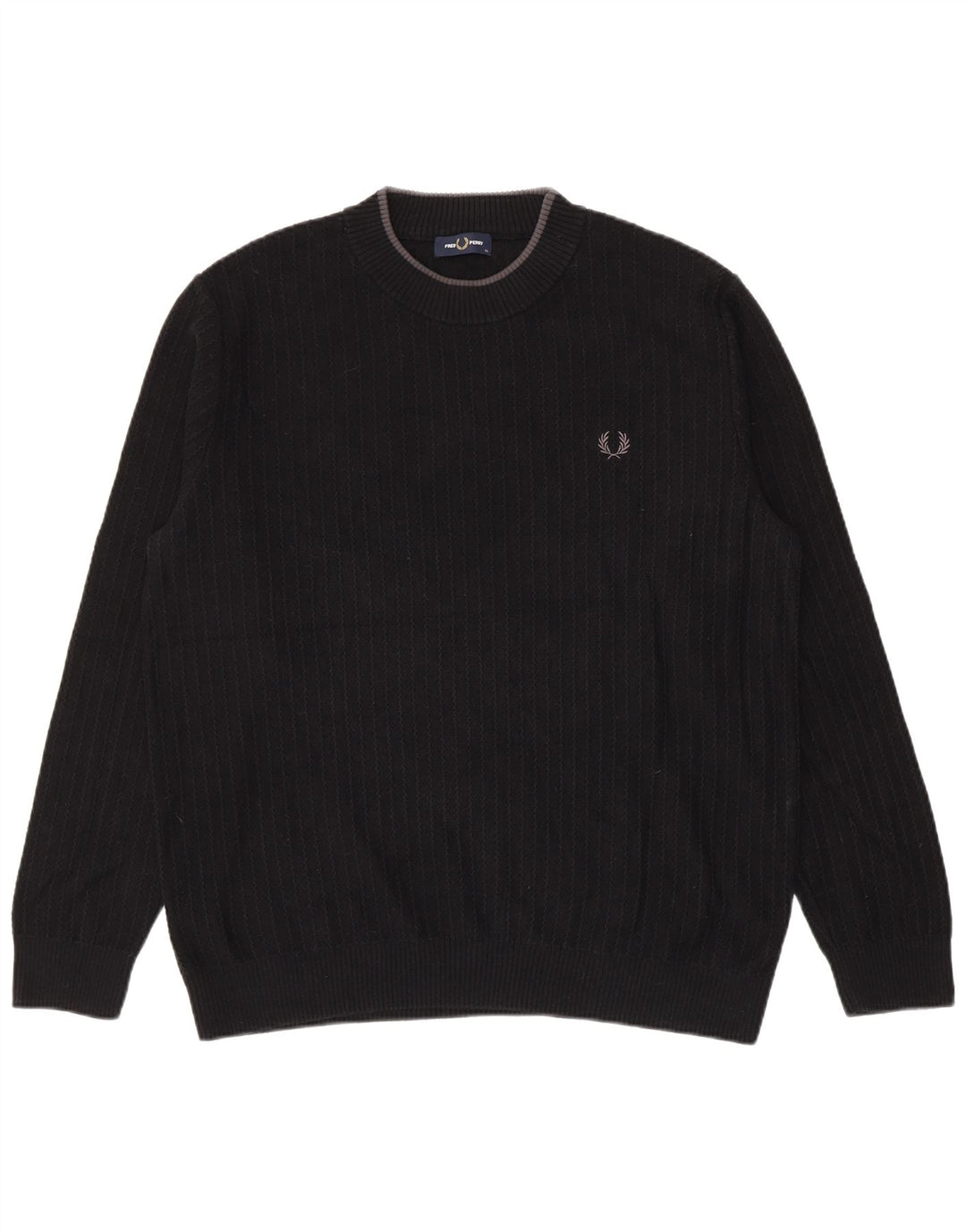 Fred Perry Pull ras du cou pour homme XL en coton noir