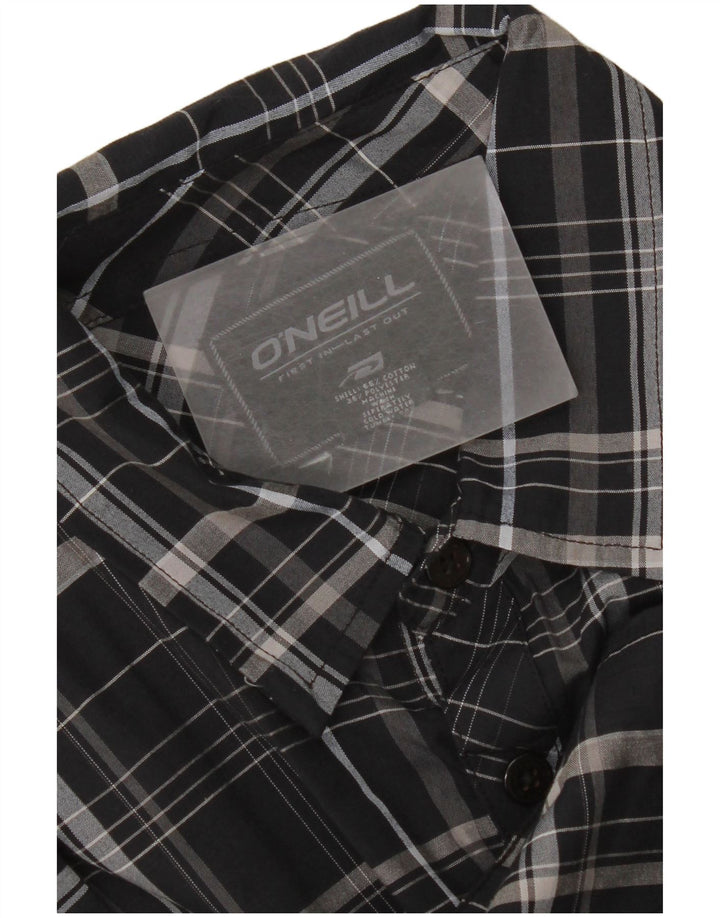 O'Neill Chemise à manches courtes pour hommes en coton à carreaux noir moyen