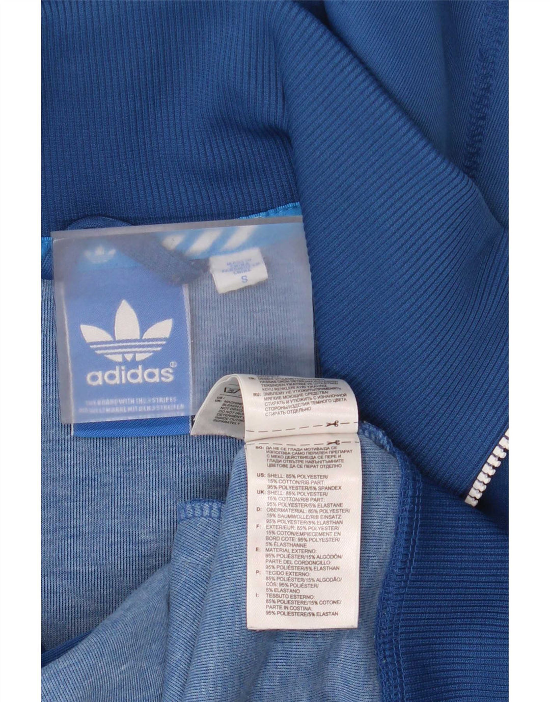 Adidas Pull à capuche zippé pour homme Petit Bleu Polyester