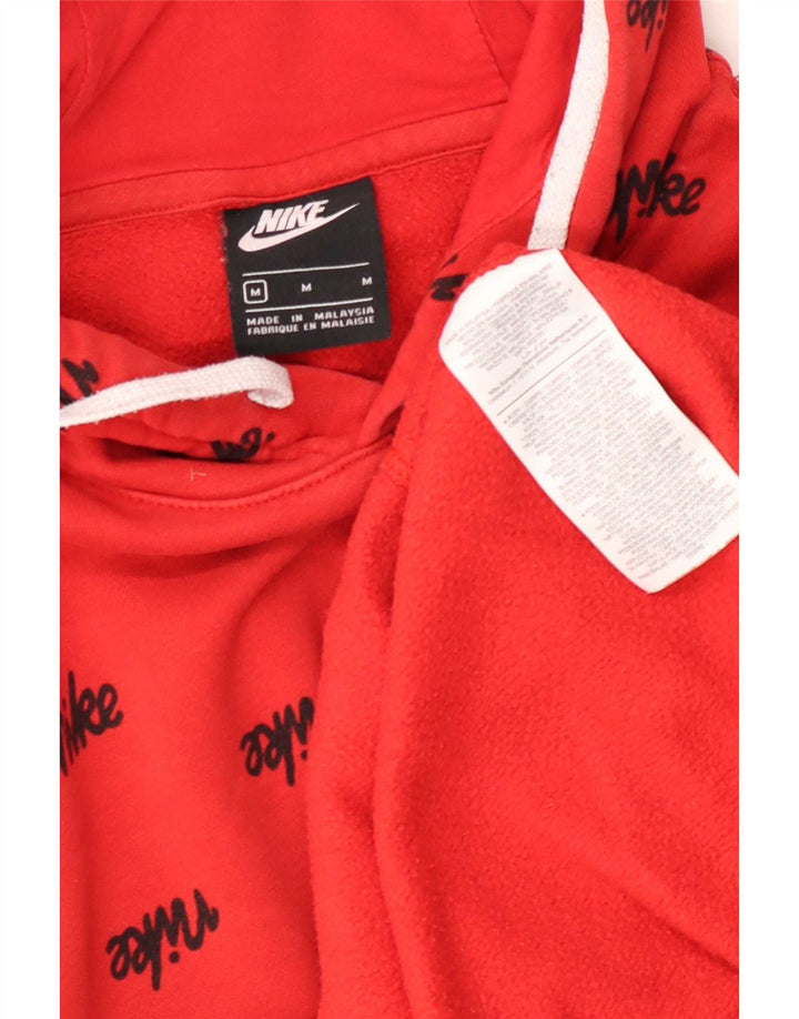 Nike Pull à capuche graphique en coton rouge moyen pour homme