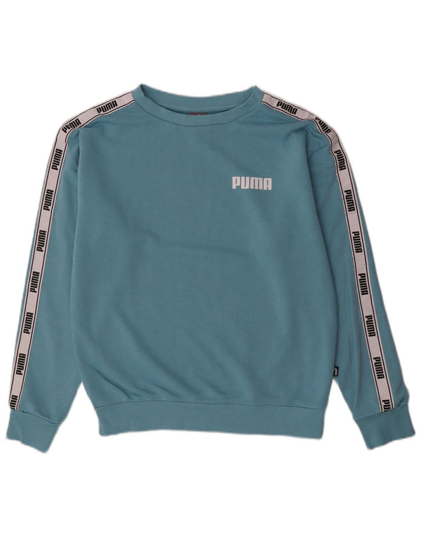 PUMA Sweat-shirt surdimensionné graphique pour femme UK 6 XS Bleu