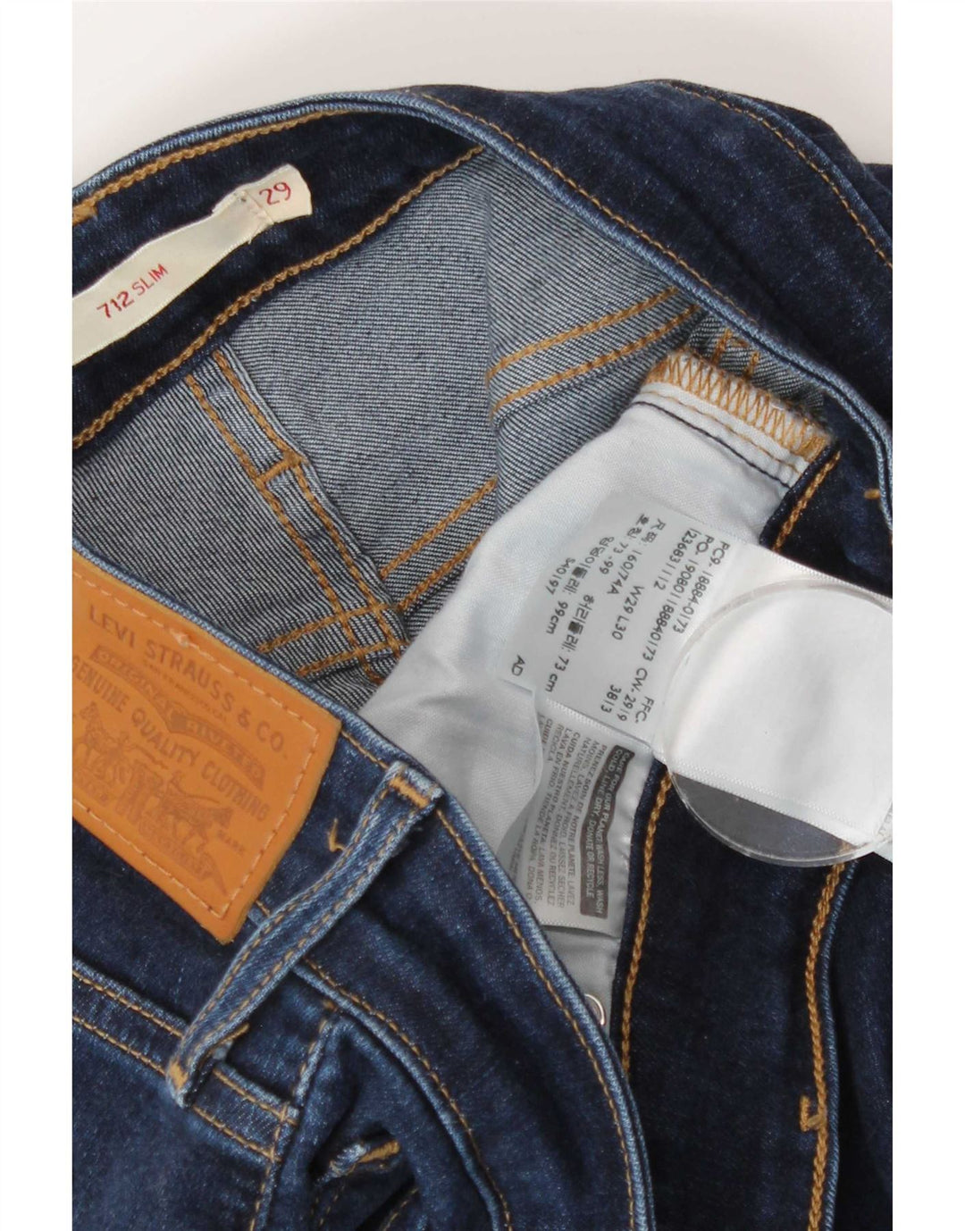 Levi's Jean Slim 712 Femme W29 L30 Bleu Marine Coton