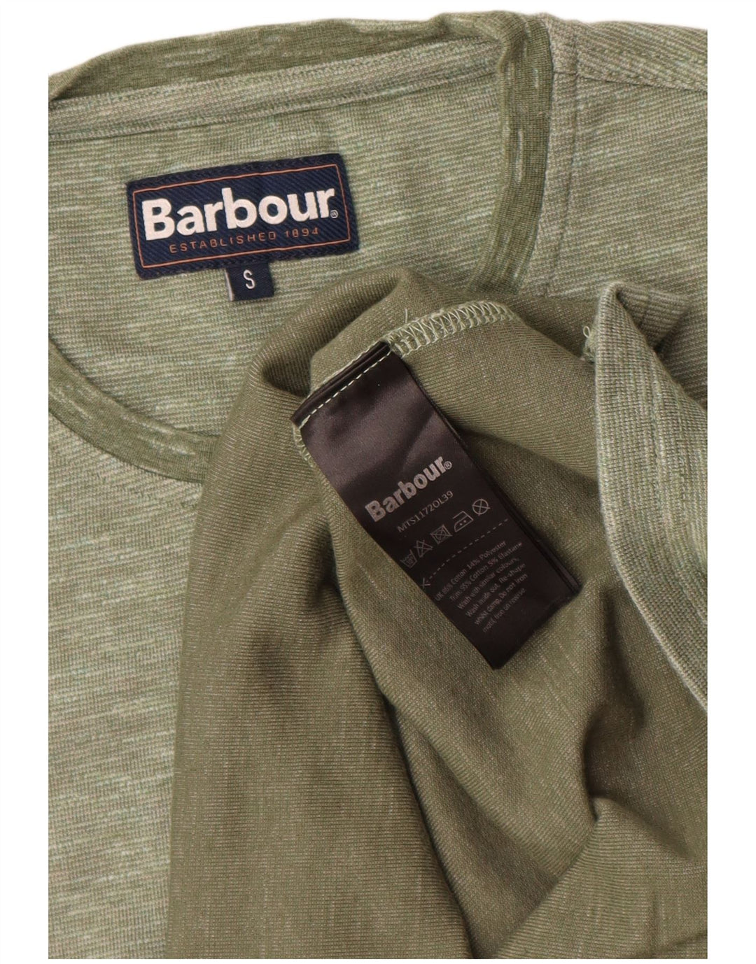 Barbour T-Shirt Homme Haut Petit Coton Moucheté Vert