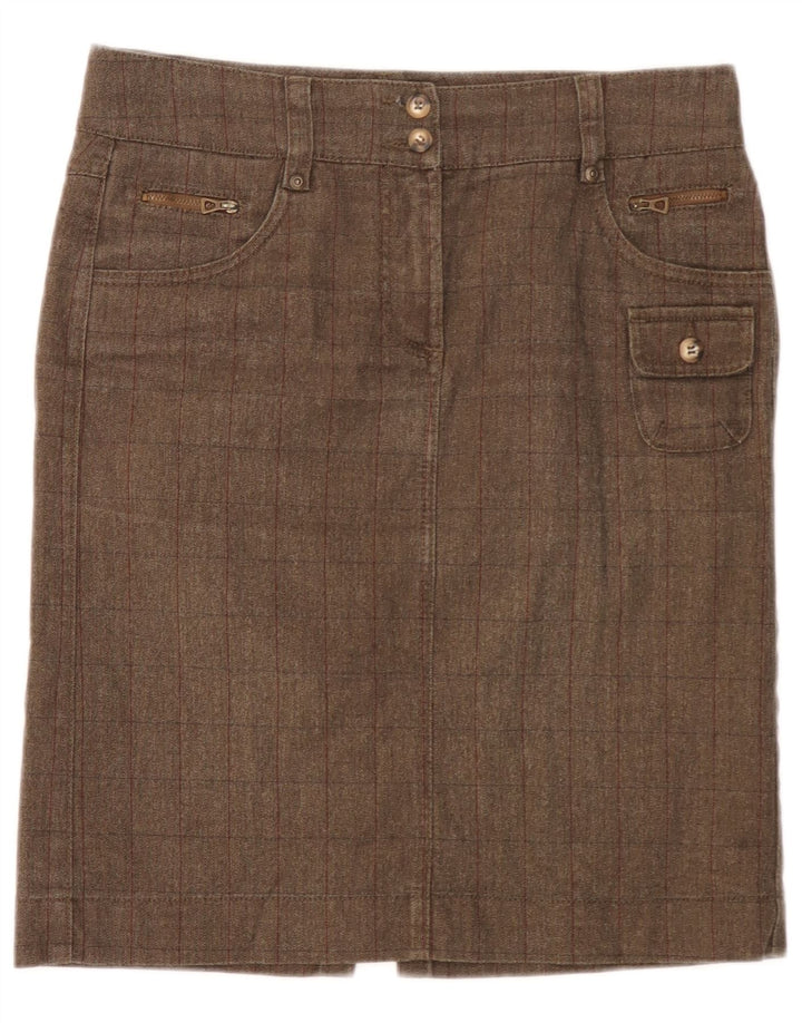 Marlboro Classics Jupe cargo pour femme EU 42 Large W32 Marron à chevrons