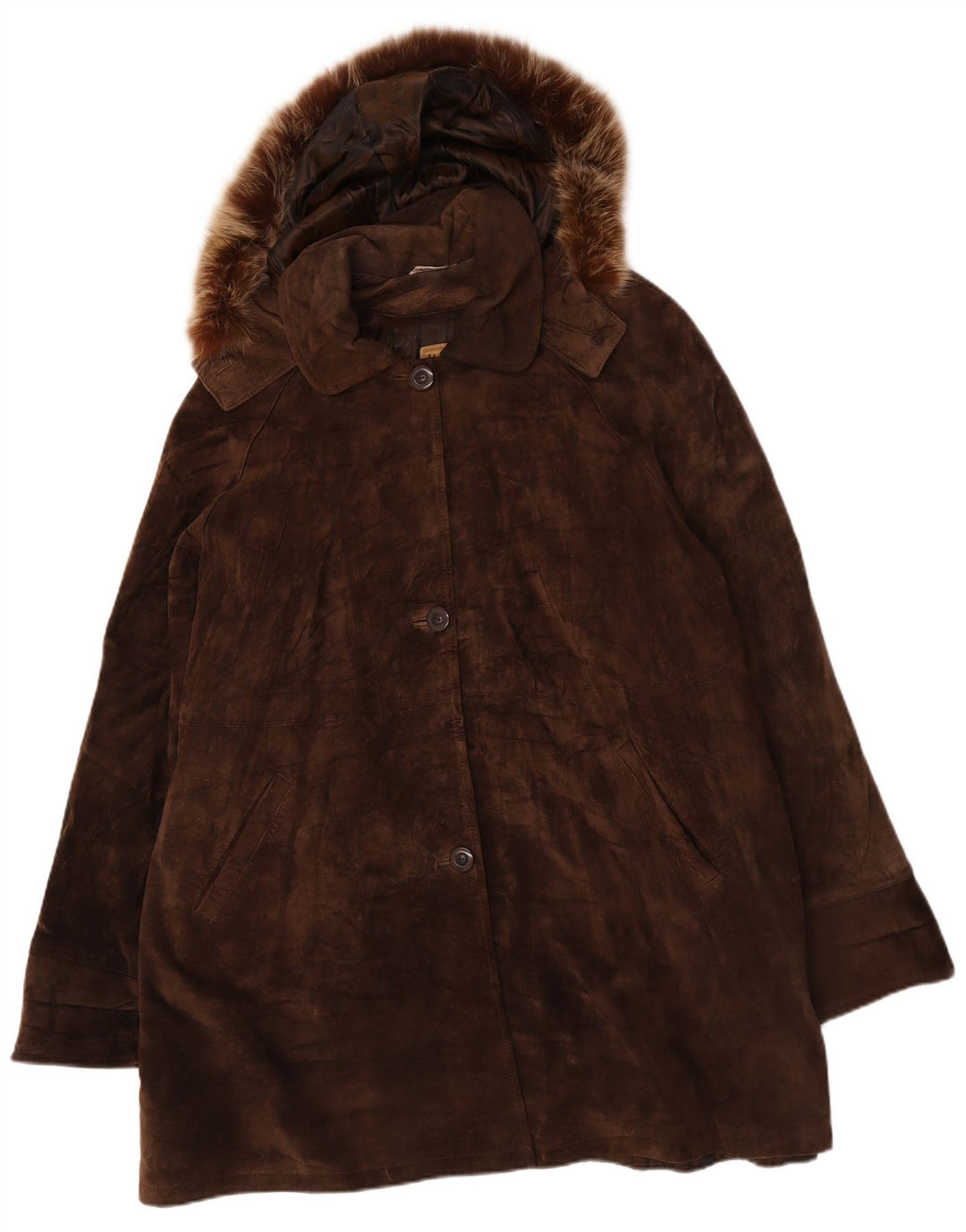 Privilegi Pardessus surdimensionné à capuche en daim pour femme IT 48 XL Cuir marron
