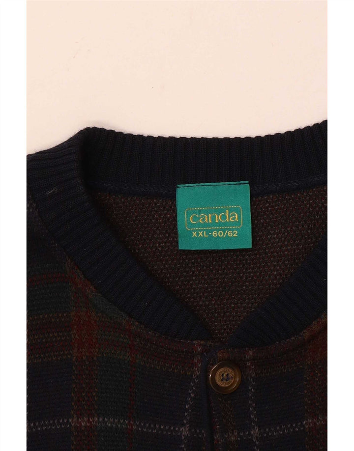 Canda Pull Cardigan Homme 2XL Acrylique à Carreaux Multicolore