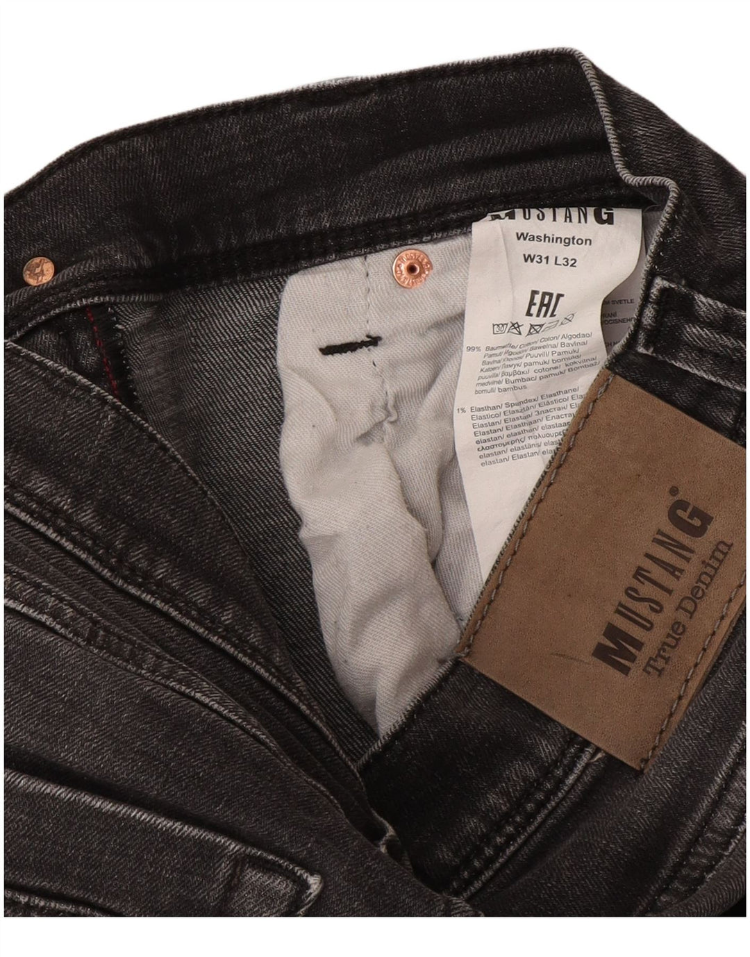 Mustang Jean Droit Washington Homme W31 L32 Gris Coton