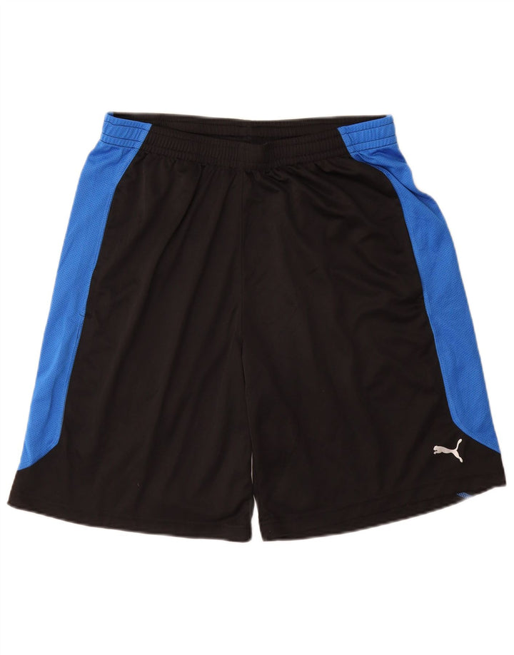 PUMA Short de Sport Homme Noir Moyen Polyester Colorblock