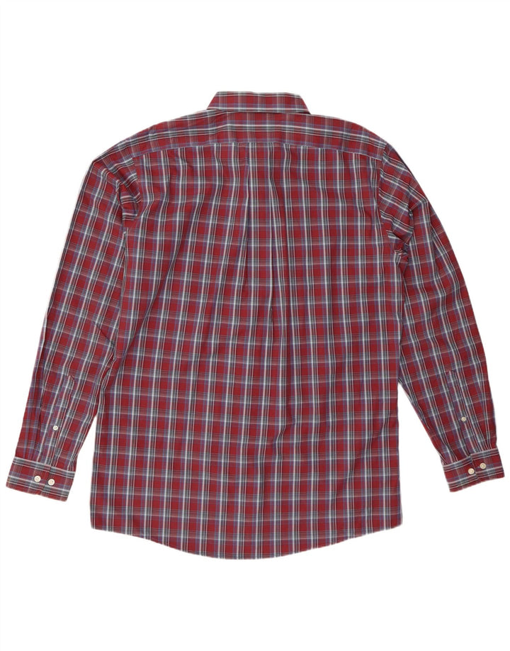 Eddie Bauer Chemise haute coupe classique pour homme en coton à carreaux bordeaux