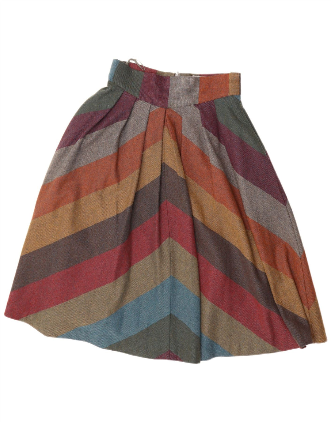 VINTAGE Jupe A-Line Femme EU 40 Moyen W30 Rayé Multicolore