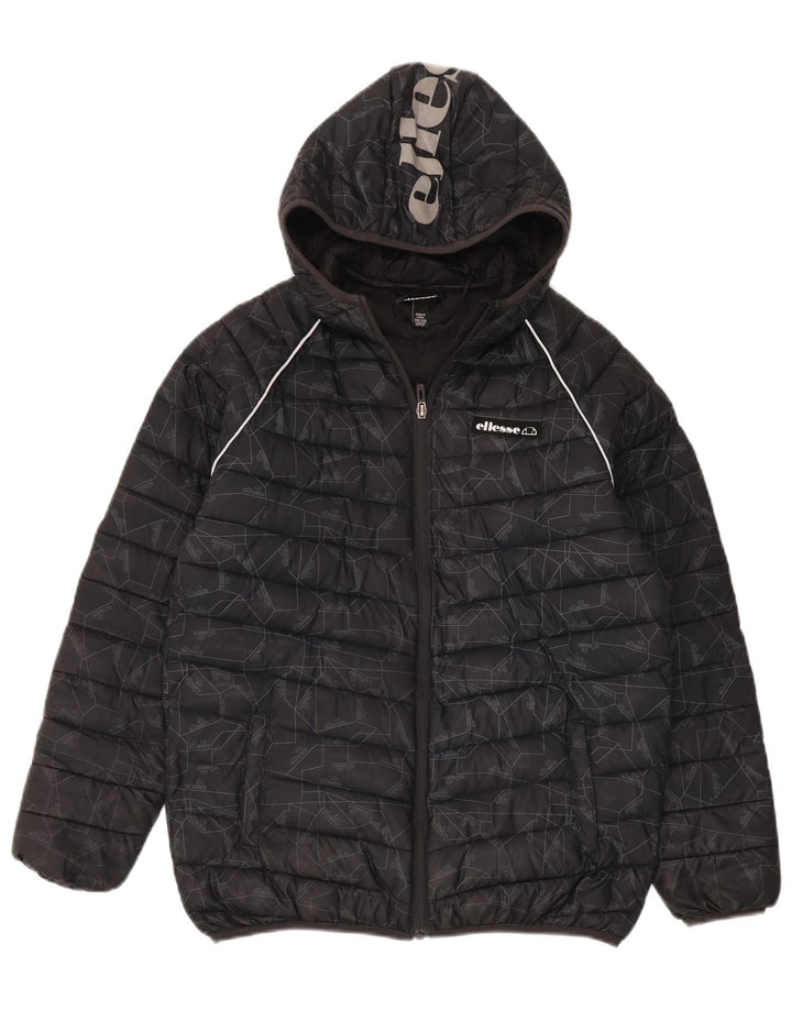 Ellesse Veste matelassée graphique garçon 12-13 ans Noir Géométrique Polyester