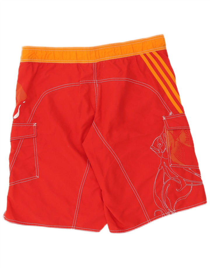 Adidas Short de bain graphique pour homme en polyester color block rouge moyen