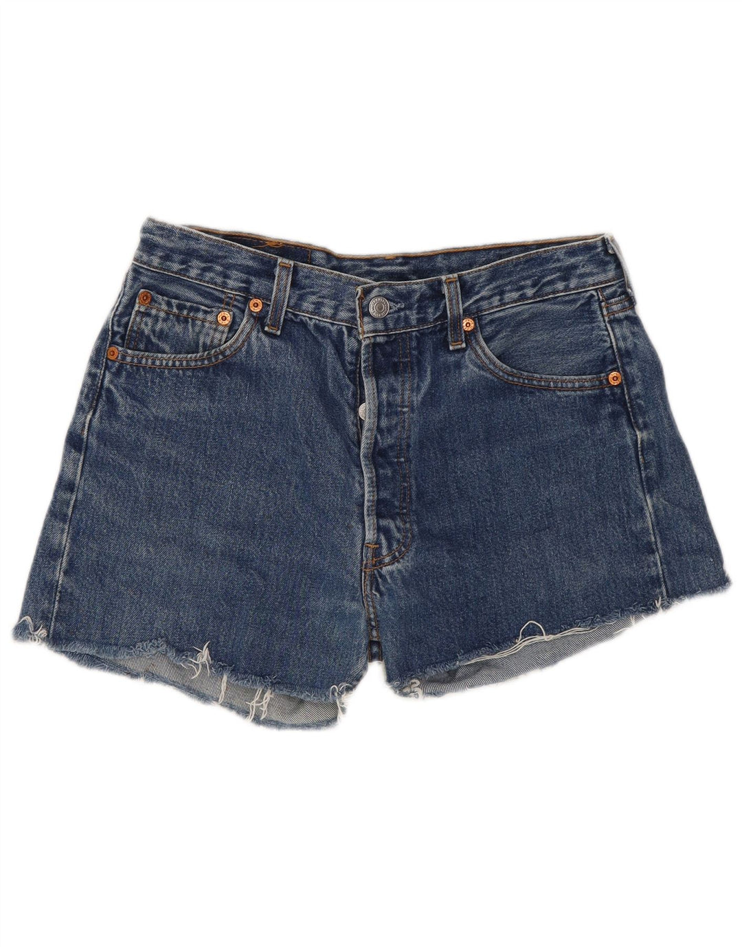 Levi's Short en Jean 501 Femme W30 Bleu Moyen Coton