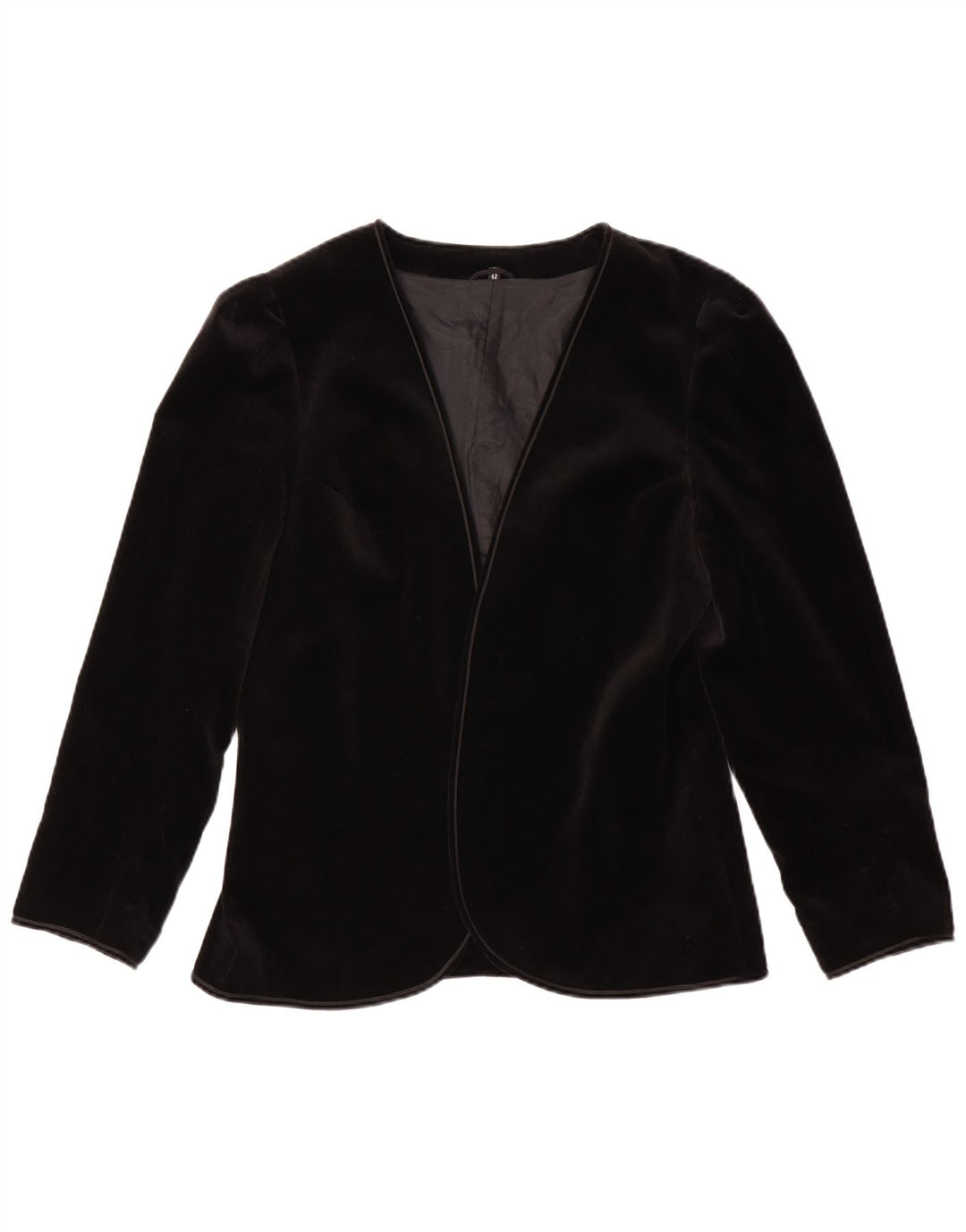 Your Sixth Sense Veste blazer ouverte en velours pour femme EU 42 Large Noir