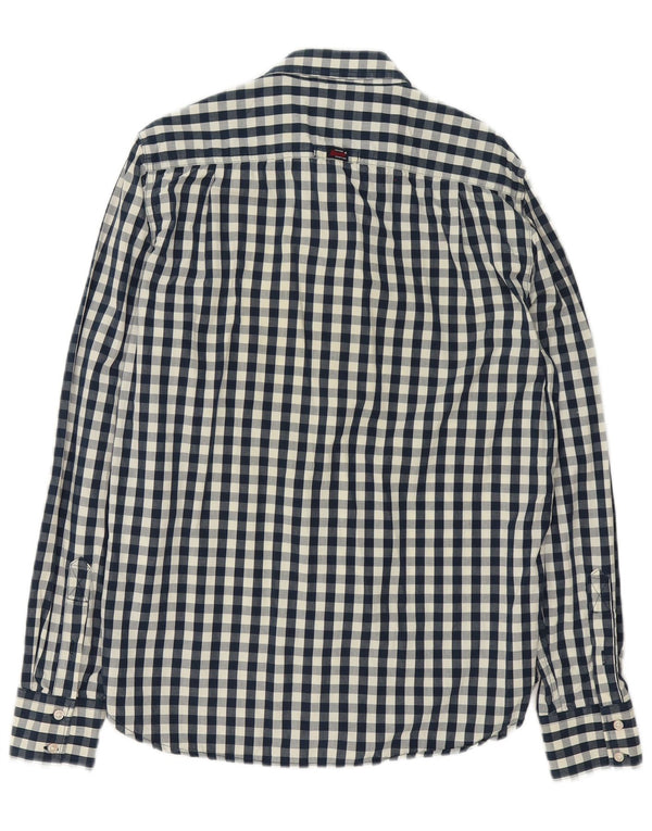 Superdry Chemise Homme Large Bleu Marine Vichy Coton