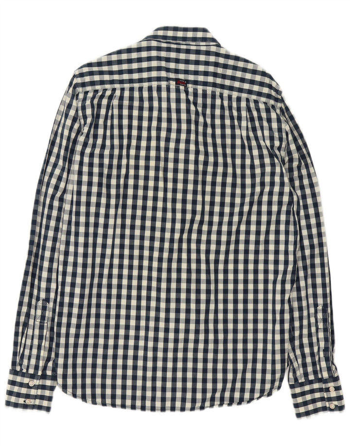 Superdry Chemise Homme Large Bleu Marine Vichy Coton