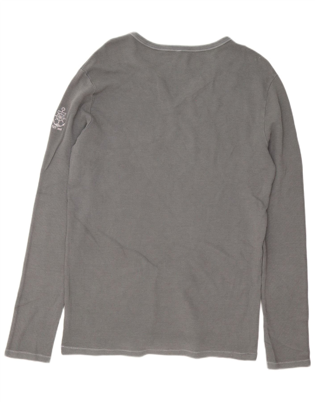 Benetton Haut à Manches Longues Homme Gris Coton