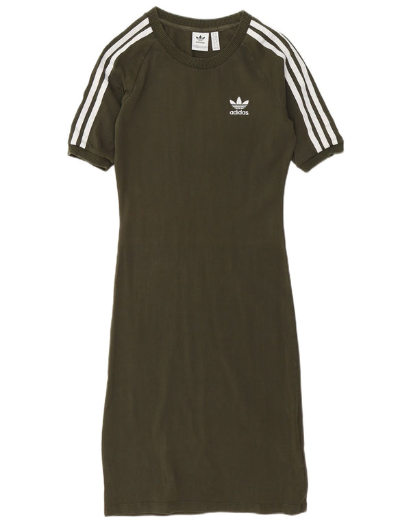 Adidas Robe T-Shirt Femme UK 10 Petit Coton Vert