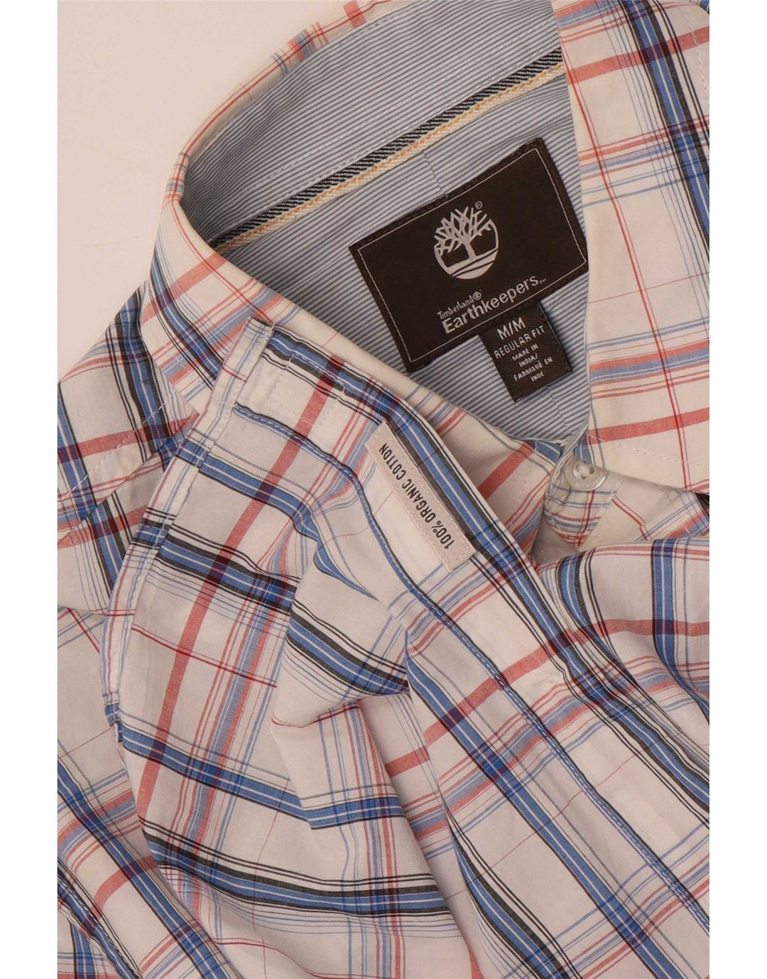 Timberland Chemise Regular Fit Homme Blanc Moyen à Carreaux Coton