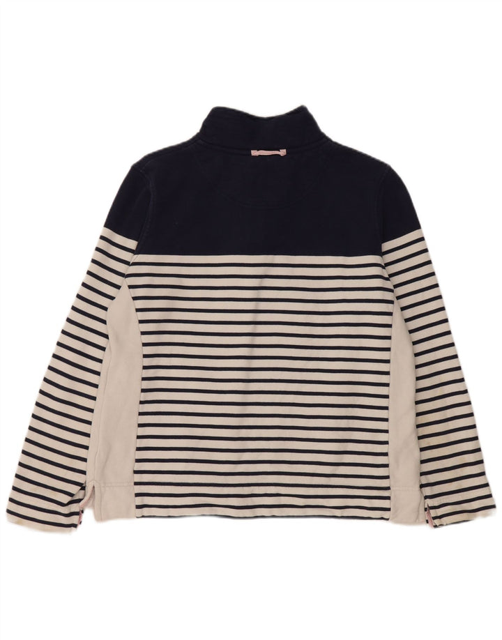 Crew Clothing Sweat-shirt pour femme UK 12 Medium Bleu marine rayé