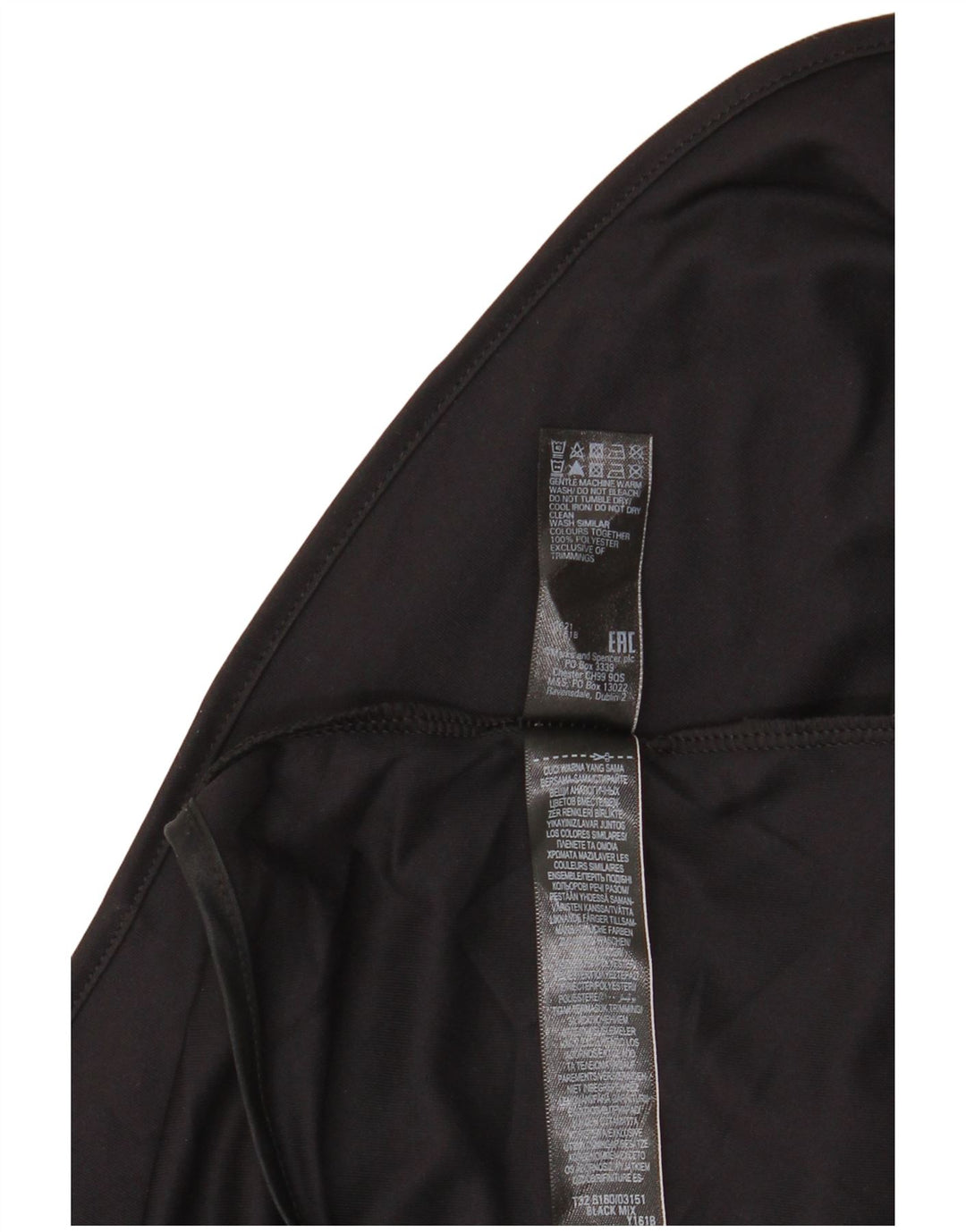 Marks & Spencer Robe Slip Femme UK 18 XL Noir Polyester