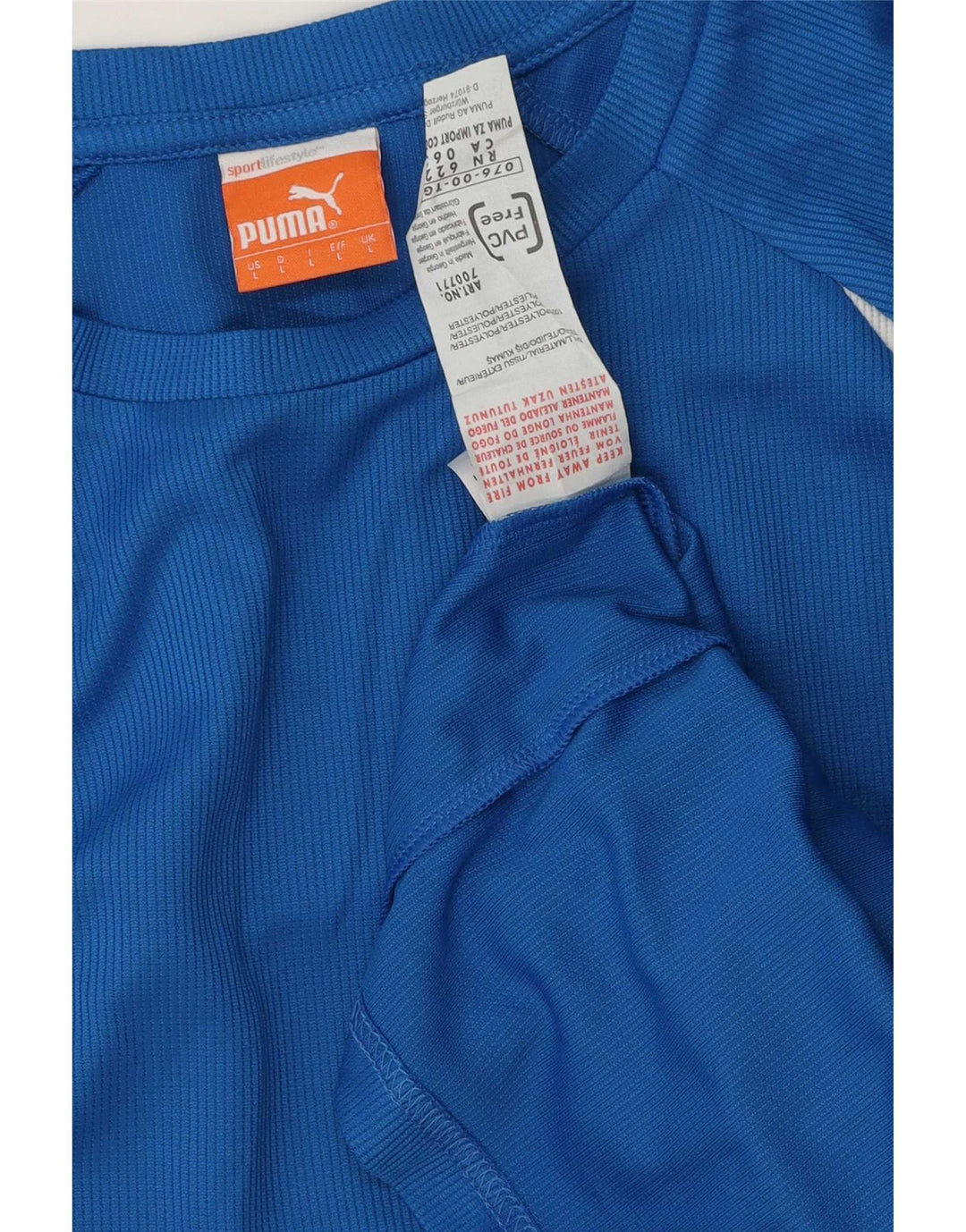 Puma Haut à manches longues pour homme en polyester à rayures bleues Large