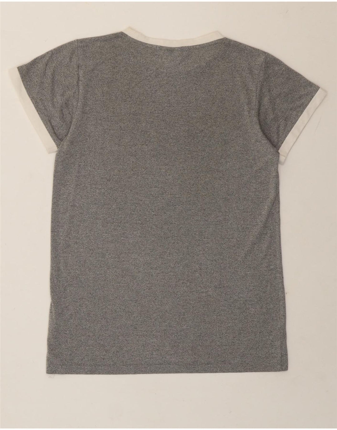 Ellesse Womens Graphic T-Shirt Top UK 10 Small Gris Moucheté Polyester