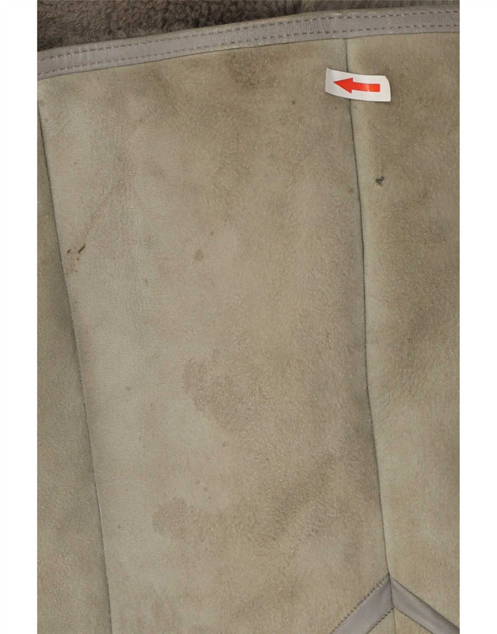 vintage Femme Shearling Coat EU 40 Peau d’agneau gris moyen