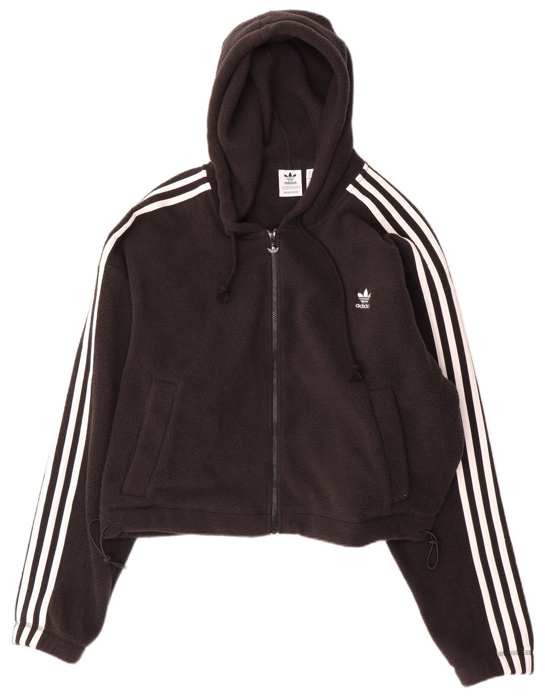 ADIDAS Pull à capuche zippé surdimensionné Primegreen pour femme UK 16 Large Noir