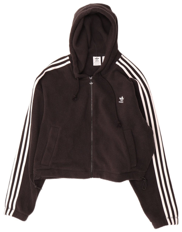 ADIDAS Pull à capuche zippé surdimensionné Primegreen pour femme UK 16 Large Noir