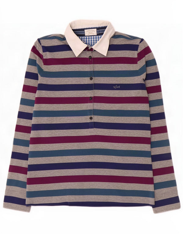 Paul & Shark Polo de rugby pour femme UK 14 Large rayé multicolore