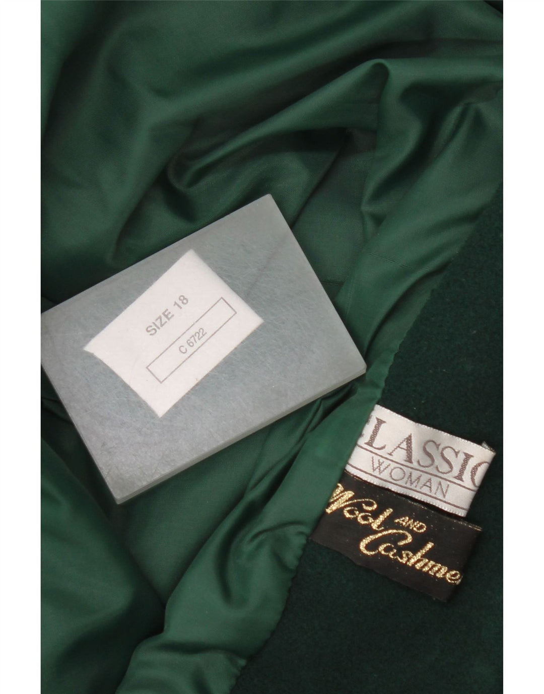 vintage Femme Double Breasted Blazer Veste UK 18 XL Laine Verte